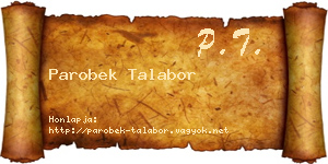 Parobek Talabor névjegykártya